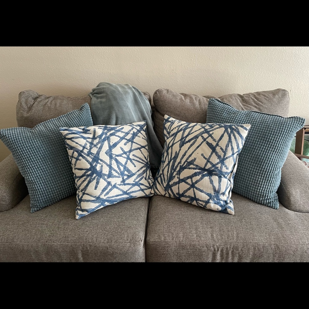 Throw Pillows + Blanket